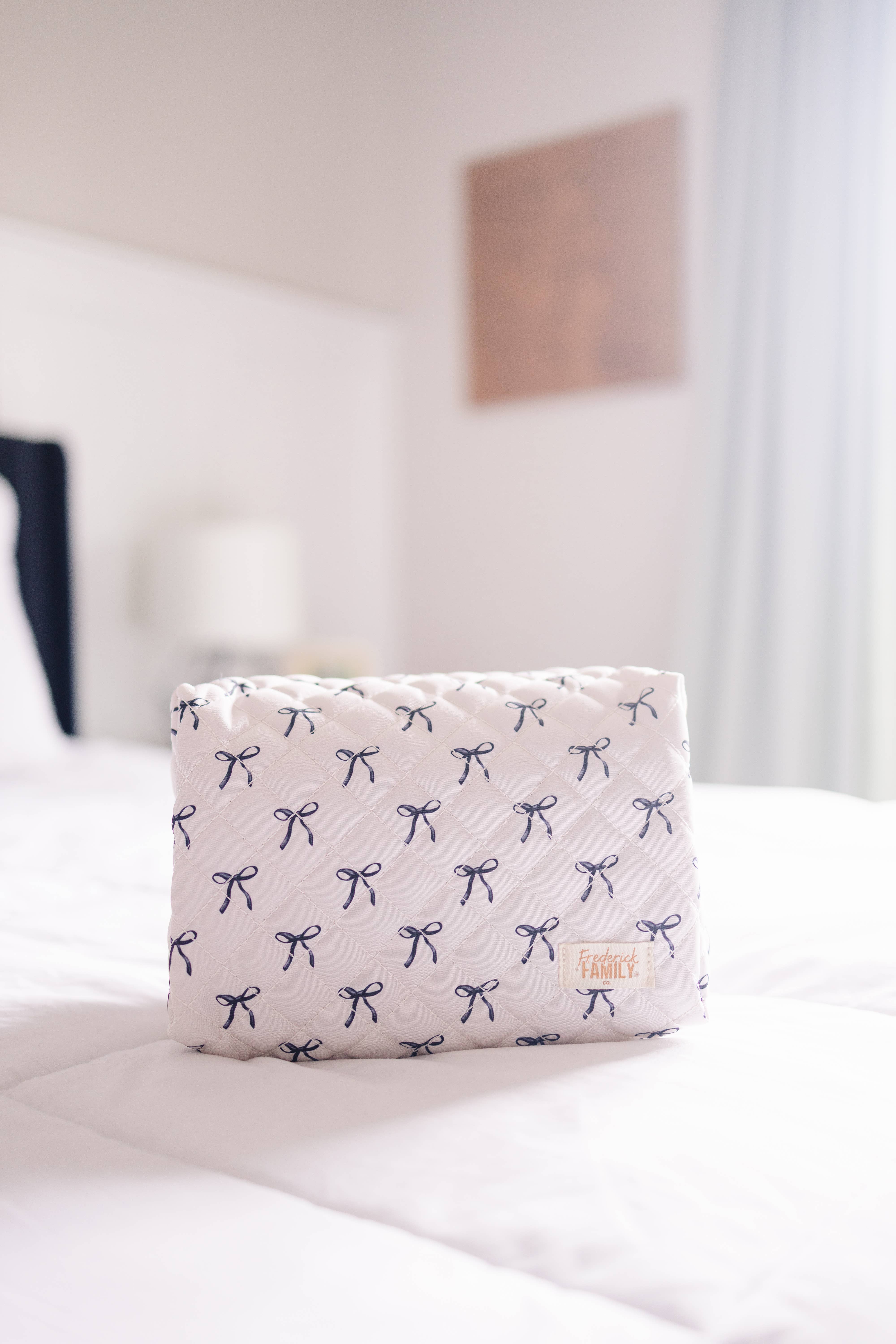 Frederick Family Co. - Wholesale Makeup/Cosmetic Bag - Quilted Carry All Pouch for Women – Large Makeup Organizer Bag, Stand Up Toiletry Case, Wide Zipper Opening, Cute Travel Pouch8