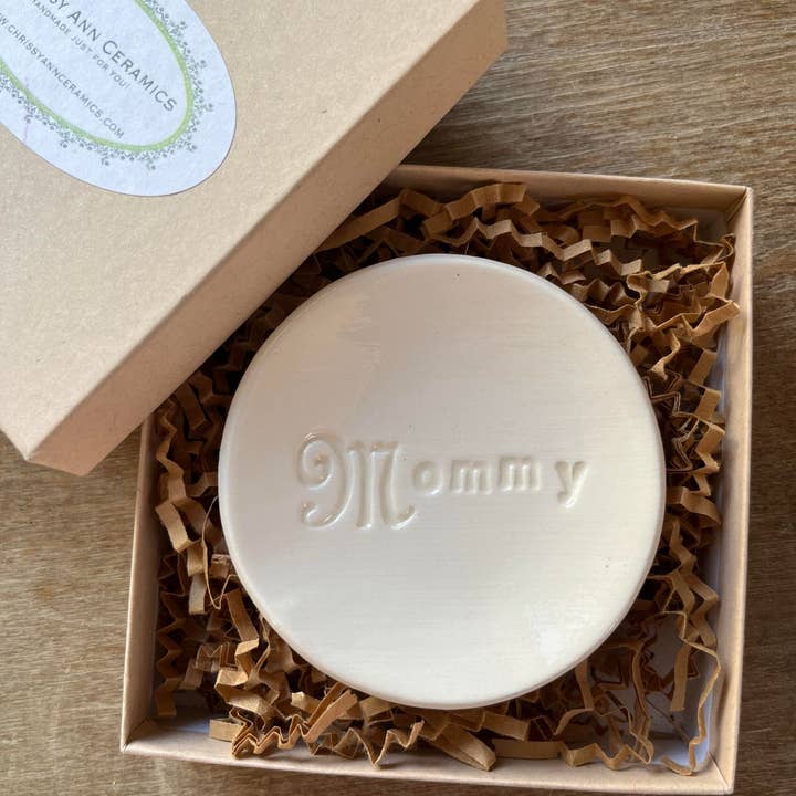 Mommy Ring Dish | Mother's Day Gift | Handmade Pottery for wholesale by Chrissy Ann Ceramics