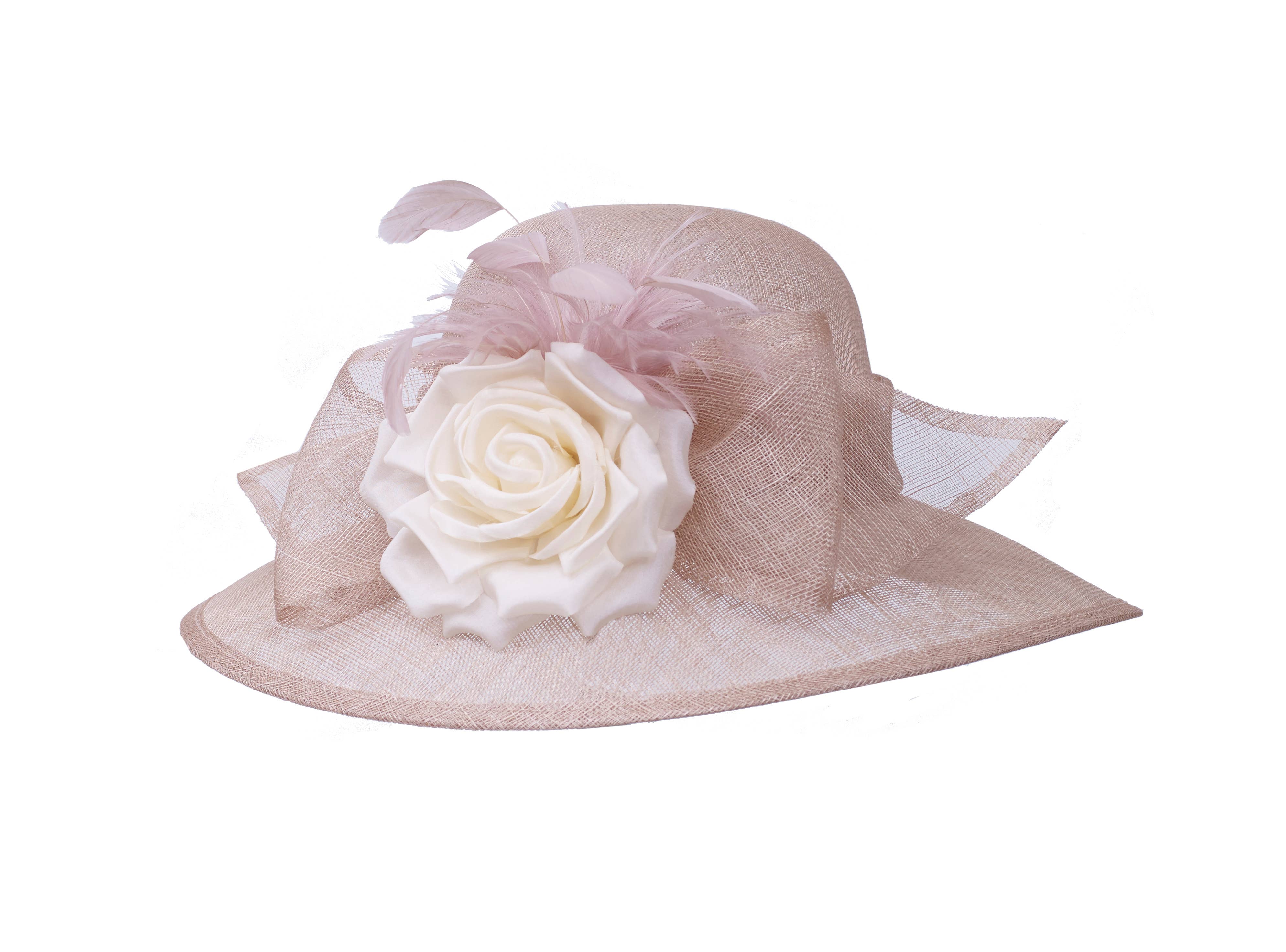Toucan Hat Company/ Carole Amper - Vente Chapeau bibi – femme - Abat-jour Sinamay Rose0