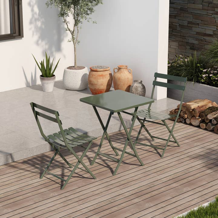 HOMYCASA DESIGN INC - Wholesale Patio Set - 3-Piece Patio Bistro Set, Round/Square, 4 Colors