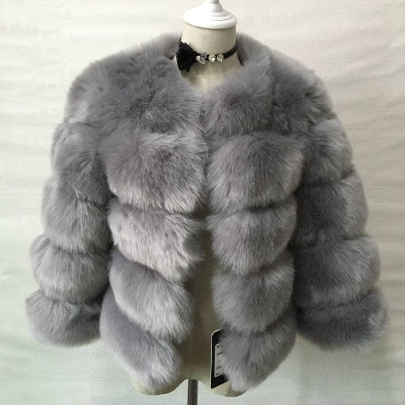 Marayn – wholesale Jacket – Women's – Luxury Faux Fox Fur Short Jacket for Women38