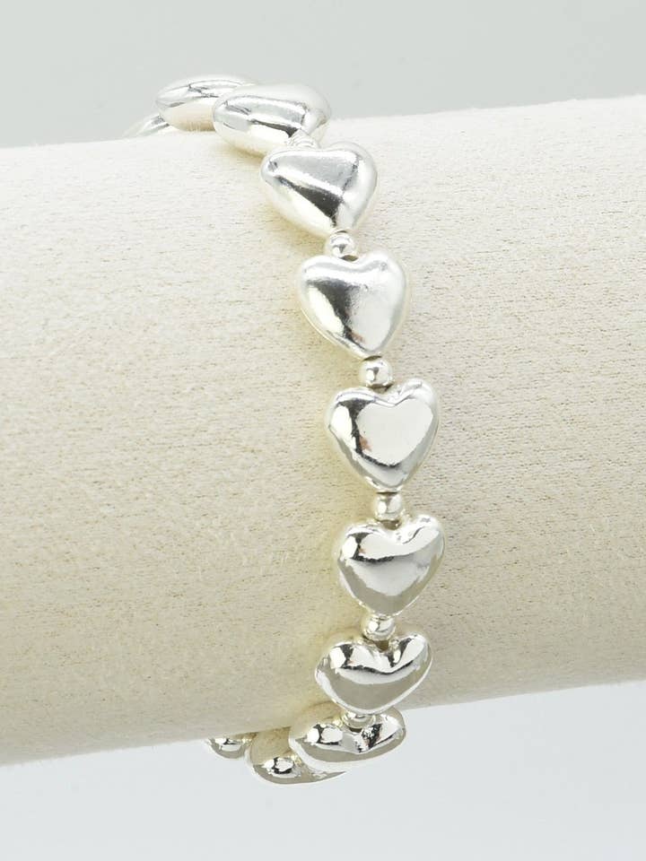 CB2284 Heart Stretch Bracelet for wholesale by MiMi Wholesale