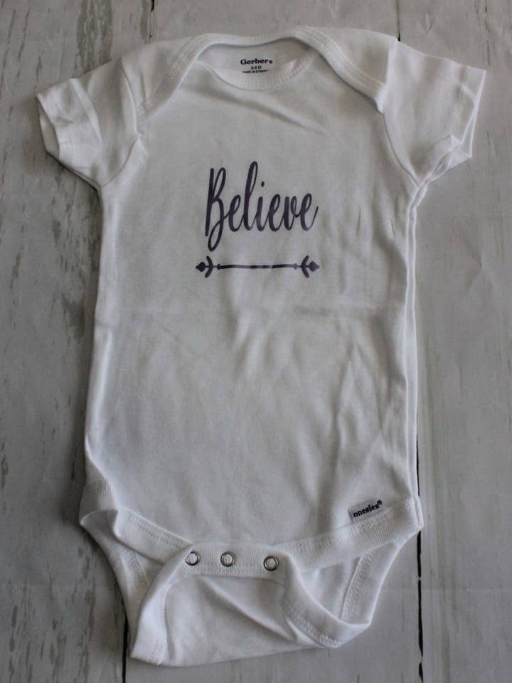 Believe Infant Bodysuit for wholesale by Creative Otters