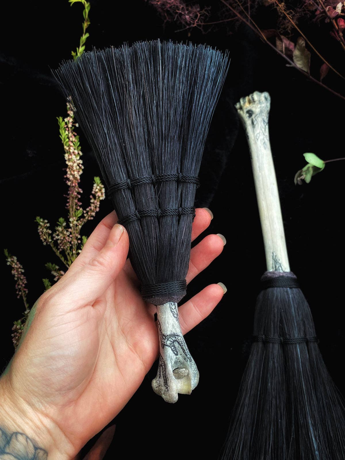 Keven Craft Rituals LLC - Wholesale Meditation Supplies - Hag’s Altar Broom - w/ Deer, Coyote, etc.0