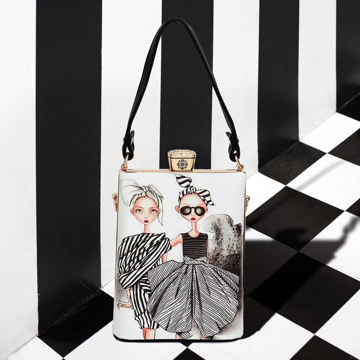 Wona Trading, Inc. - Wholesale Top Handle Bag - Women's - Lady Printed Top Handle Mini Bag / Crossbody Bag