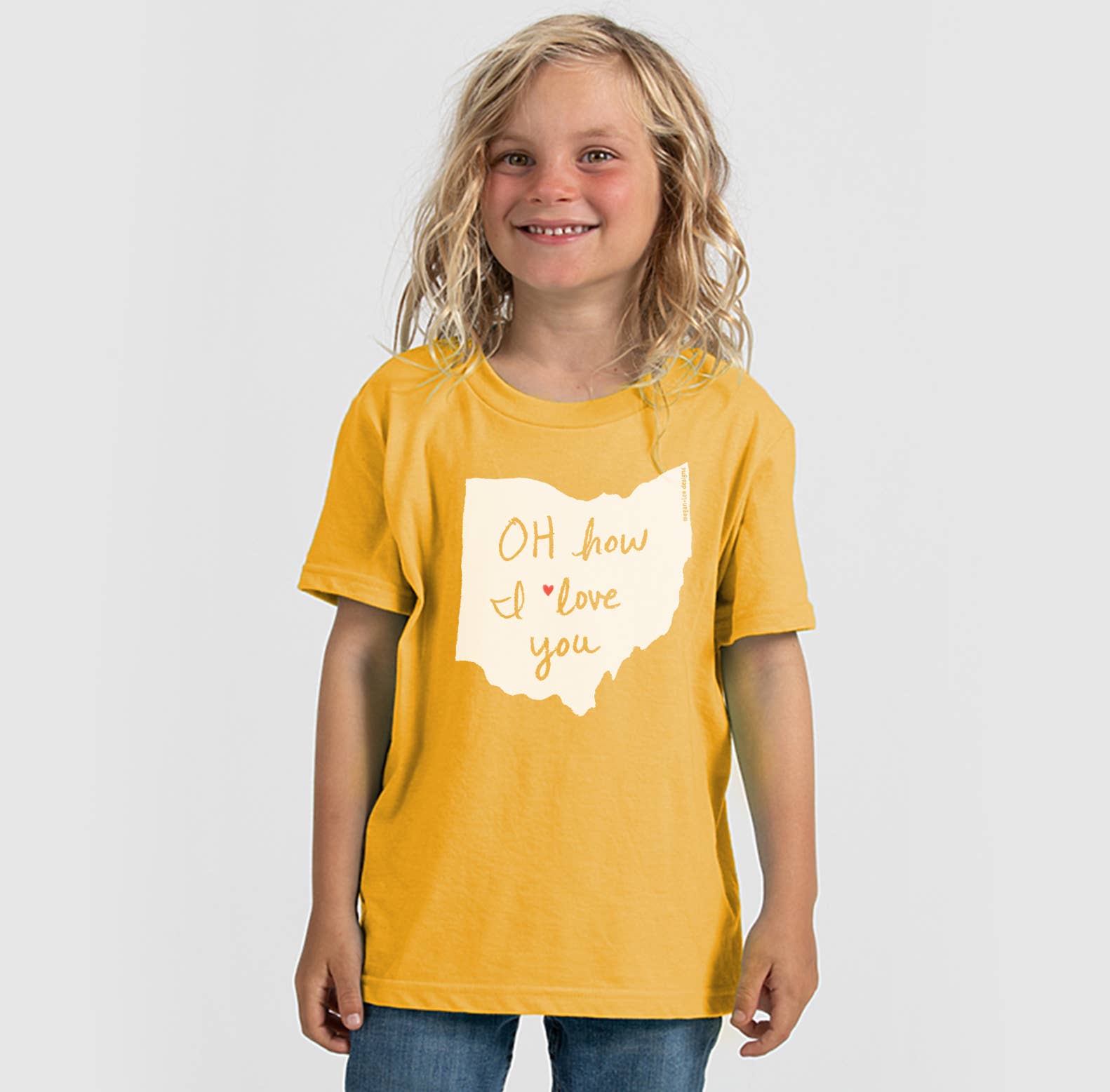 Megan Lee Designs - Wholesale Screen Printed T-Shirt - Kids - OH How I Love You (Ohio) : Youth Tee0