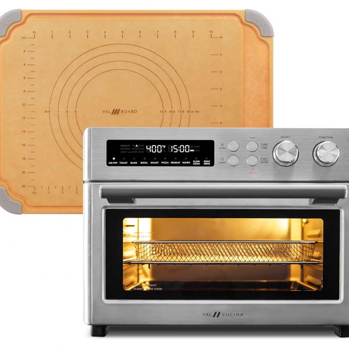 VAL CUCINA - Wholesale Toaster - AIR FRYER TOASTER OVEN & CUTTING PASTRY BOARD - STAINLESS STEEL