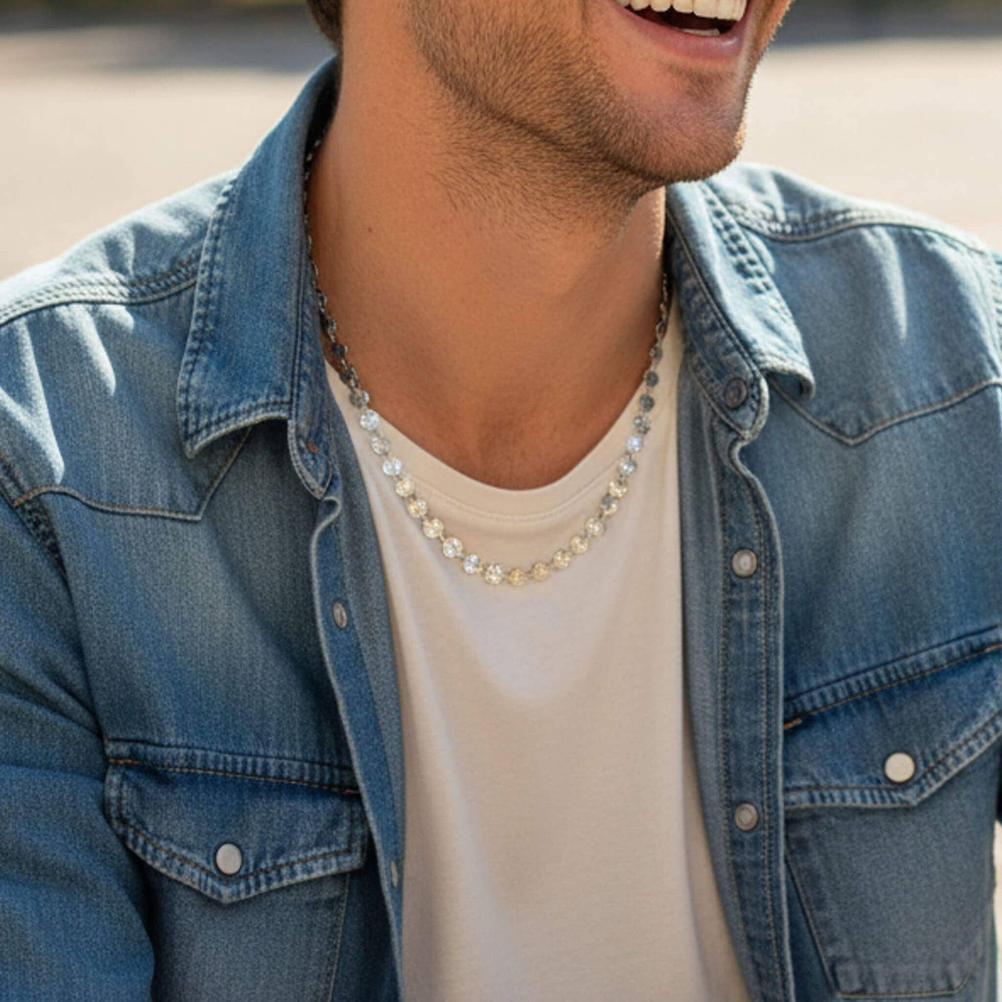 WJW - Wholesale Link & Chain Necklace - 18K Gold PVD Stainless Steel Sunburst Chain Necklace13