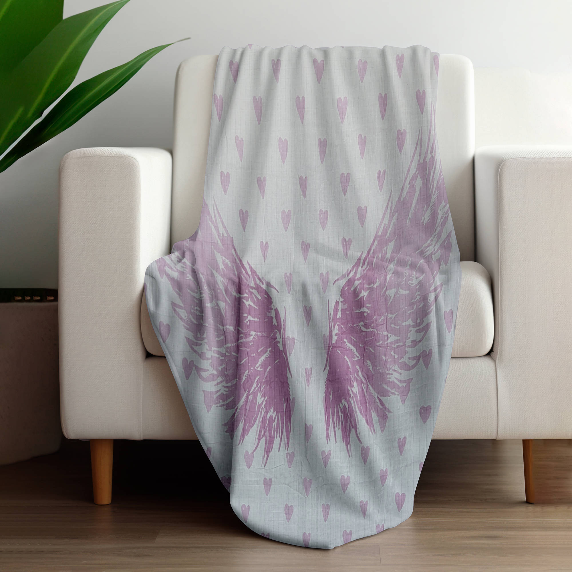 Crover - Wholesale Swaddle - Baby - 100% Cotton Pink Angel Baby Swaddle Blanket3