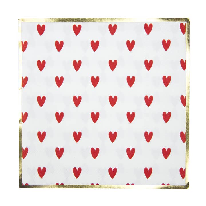 Tim&Puce Factory - Wholesale Disposable napkin - NAPKINS 33X33CM RED HEARTS X 160