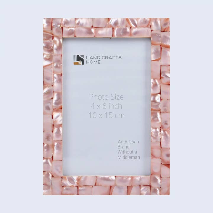 Picture Frames Mother of Pearl Collection in 3 Sizes, Pink – Wholesale picture frames for wholesale by Muqeem & Brothers