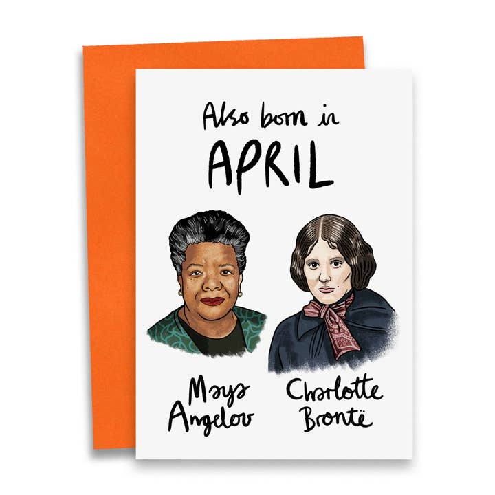 Author Birthday Card for April | Book Lovers for wholesale by Debmon Design