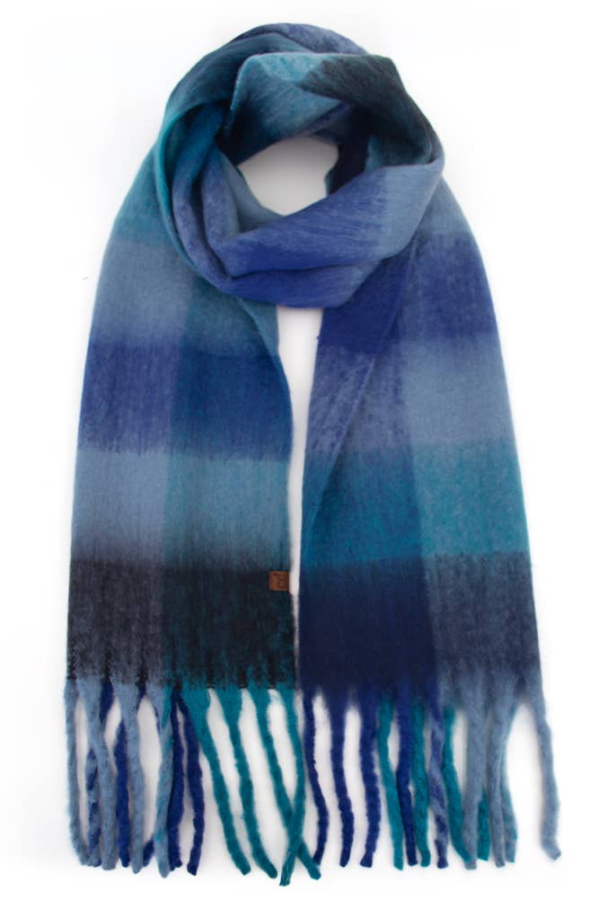 Hana - Wholesale Scarf - Women's - C.C Multi Color Block Plaid Check Pattern Woven Winter Scarf5