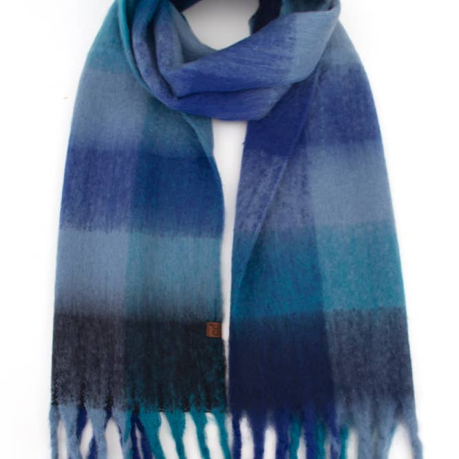 Hana - Wholesale Scarf - Women's - C.C Multi Color Block Plaid Check Pattern Woven Winter Scarf5