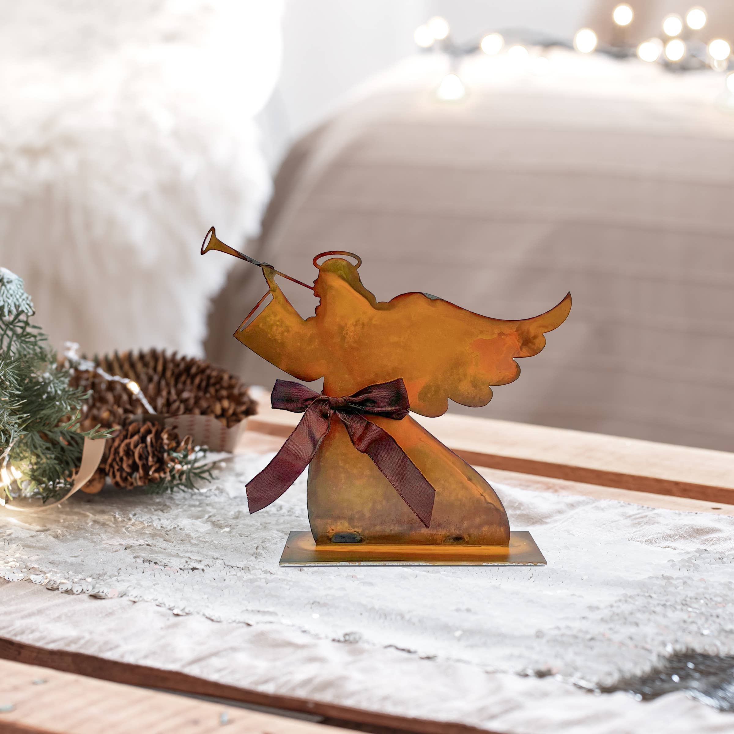 Prairie Dance - Vente Décoration de Noël - Ange de Noël, figurine d'ange en métal rustique, silhouette6