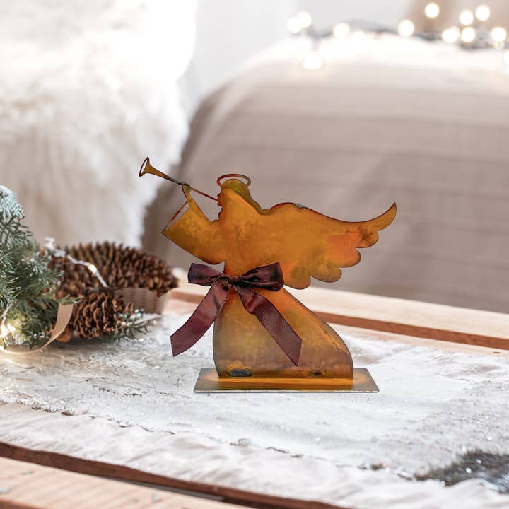 Prairie Dance - Vente Décoration de Noël - Ange de Noël, figurine d'ange en métal rustique, silhouette6