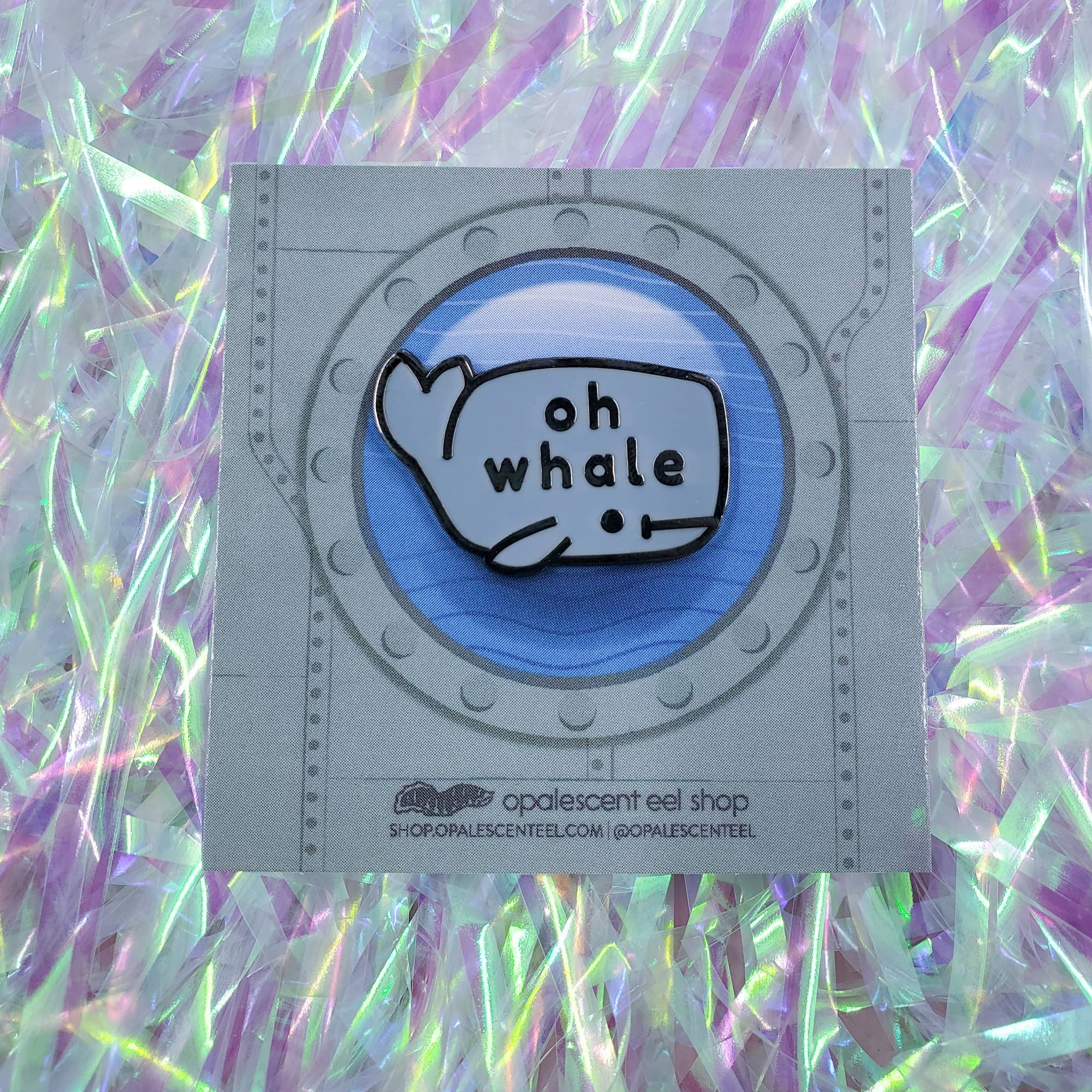 Opalescent Eel Illustration & Design - Wholesale Lapel Pin/Button - 'Oh Whale' Punny Enamel Pin2
