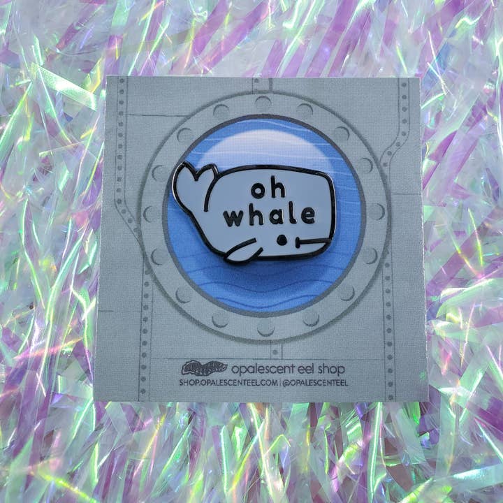 Opalescent Eel Illustration & Design – wholesale Lapel pin/button – 'Oh Whale' Punny Enamel Pin2
