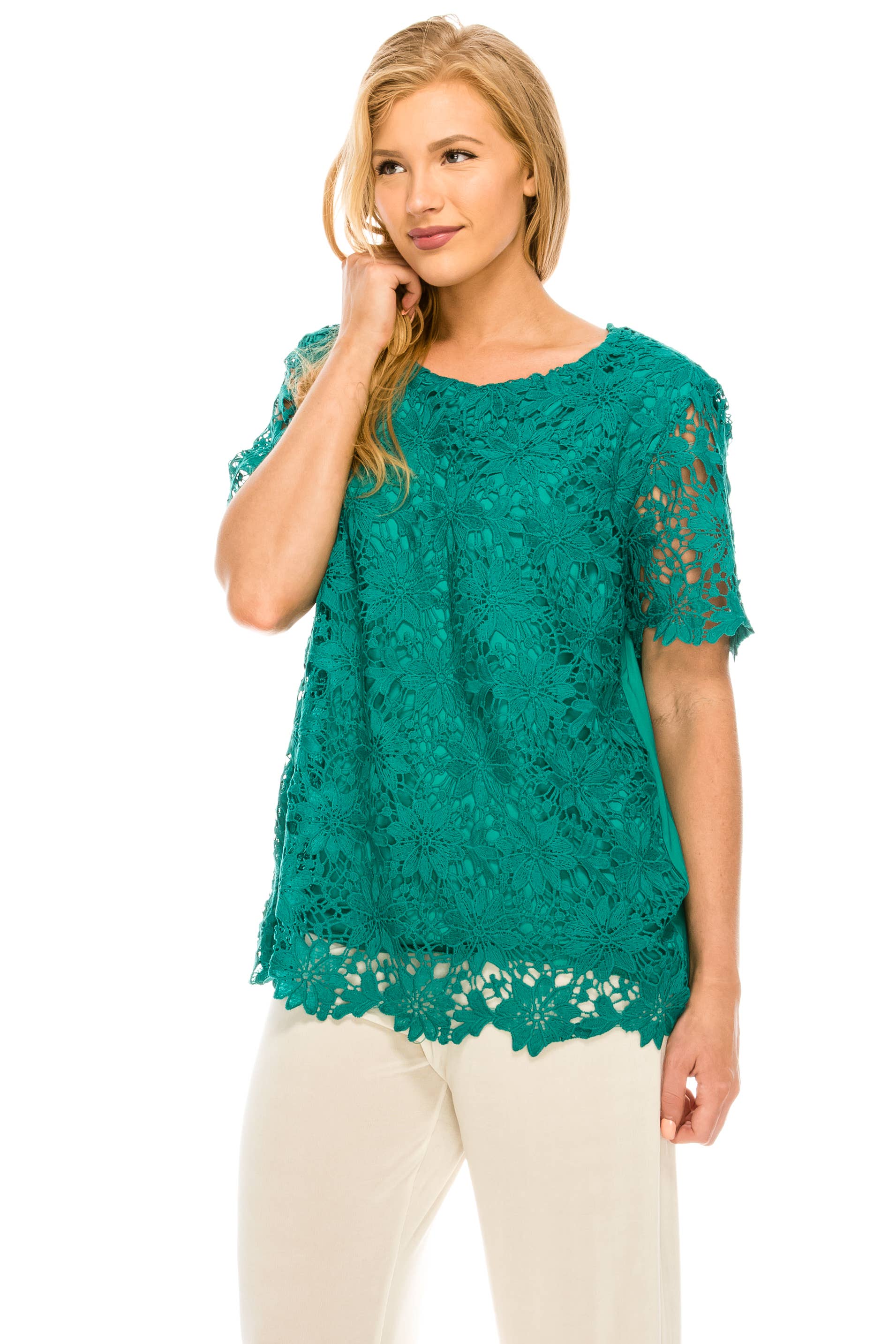 Jostar - Wholesale Blouse - Women's - Flower Top -Short Sleeve Top3