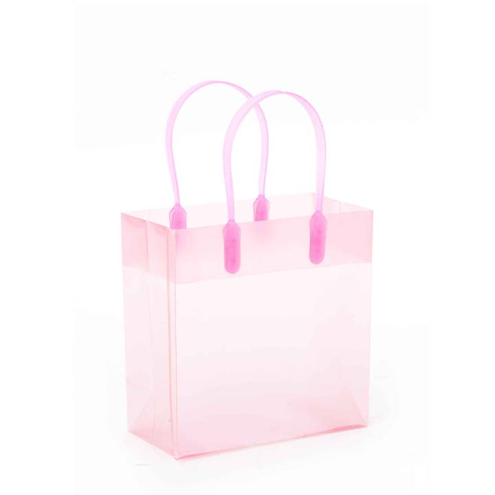 Plastic Gift Bag with Handles - Pink - Pack of 12 for wholesale by Portofino International Trading, USA