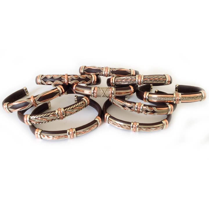 Brown Leather Bracelets, Pack of 10 for wholesale by HPSilver, LLC