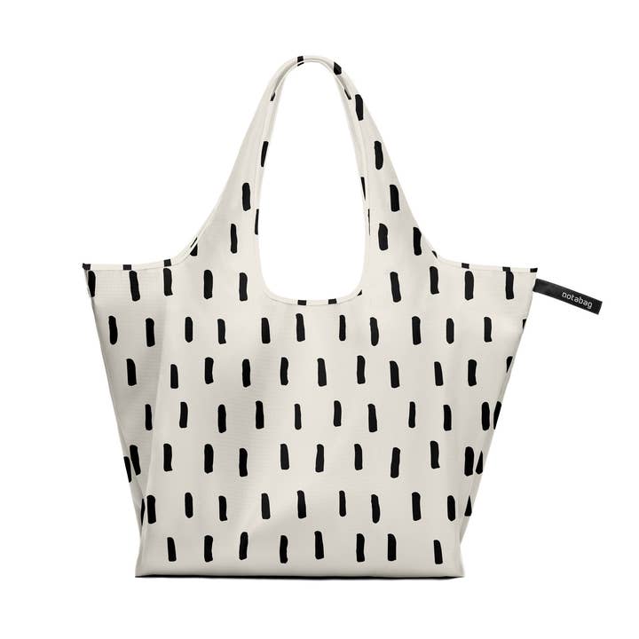Notabag - Wholesale Grocery/Shopping Bag - Tote Black Brush – Pattern White Bag Foldable Tote Gift1