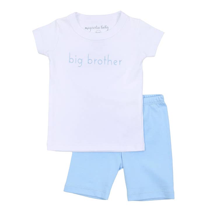 Pijama corto bordado Big Brother para venta al por mayor de Magnolia Baby