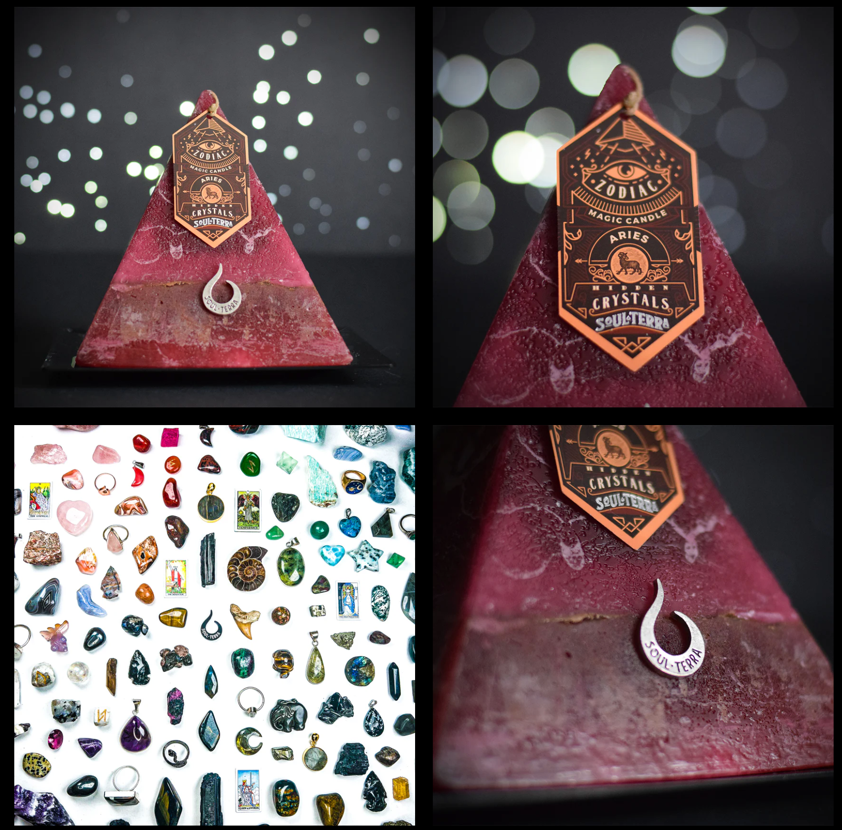 Soul-Terra - Venta al por mayor Velas de diseño llamativo - Set completo de 12 velas zodiacales con cristales ocultos - Soul-Terra10