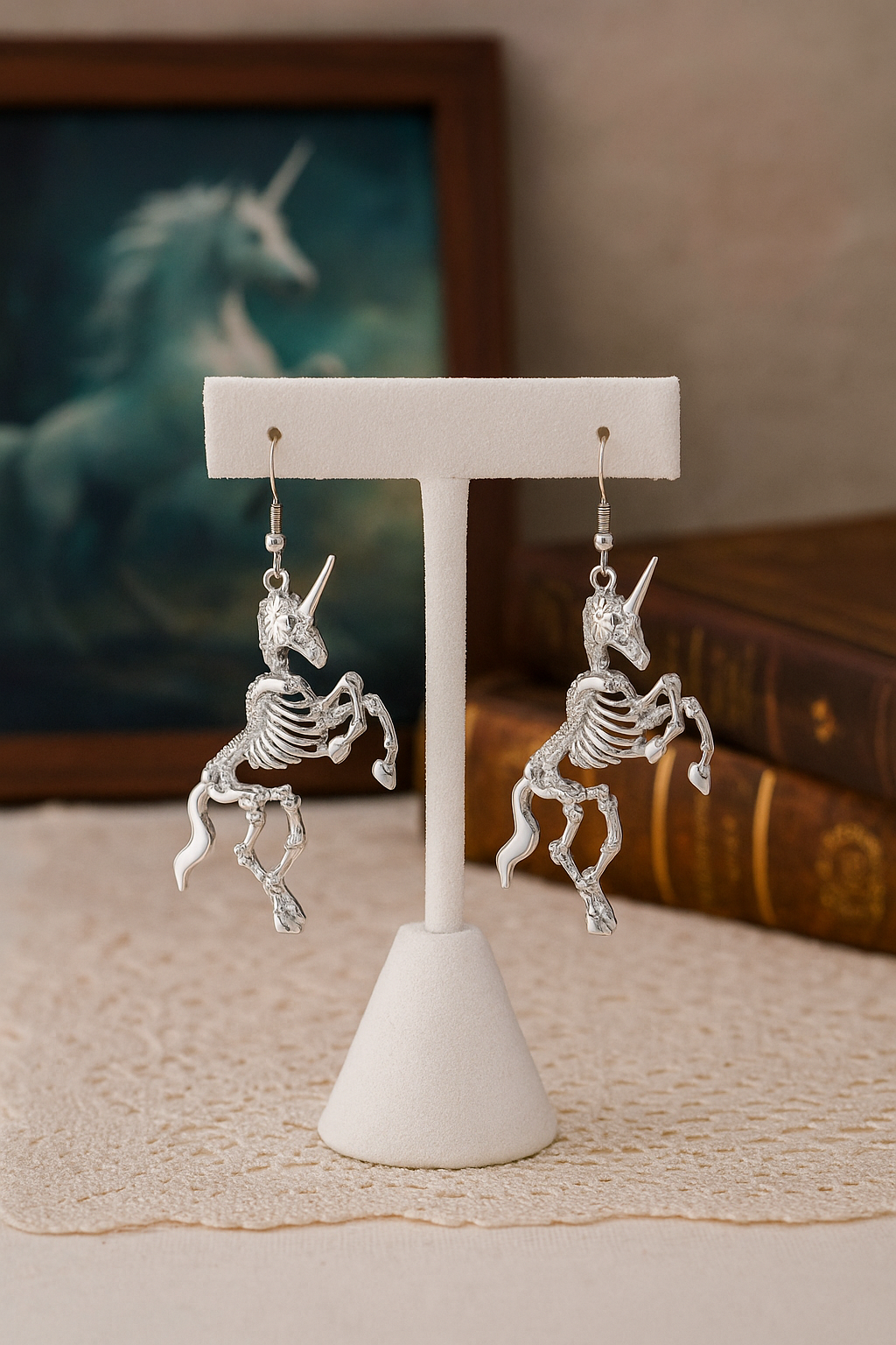 Wild & Free - Wholesale Dangle Earrings - Pendientes de esqueleto de unicornio1