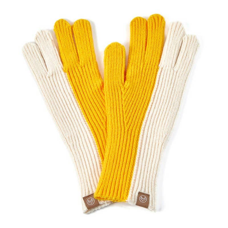 Dipped Shop - Wholesale Gloves - Women's - Color Block Simple Ribbed Knit Gloves DPG28109