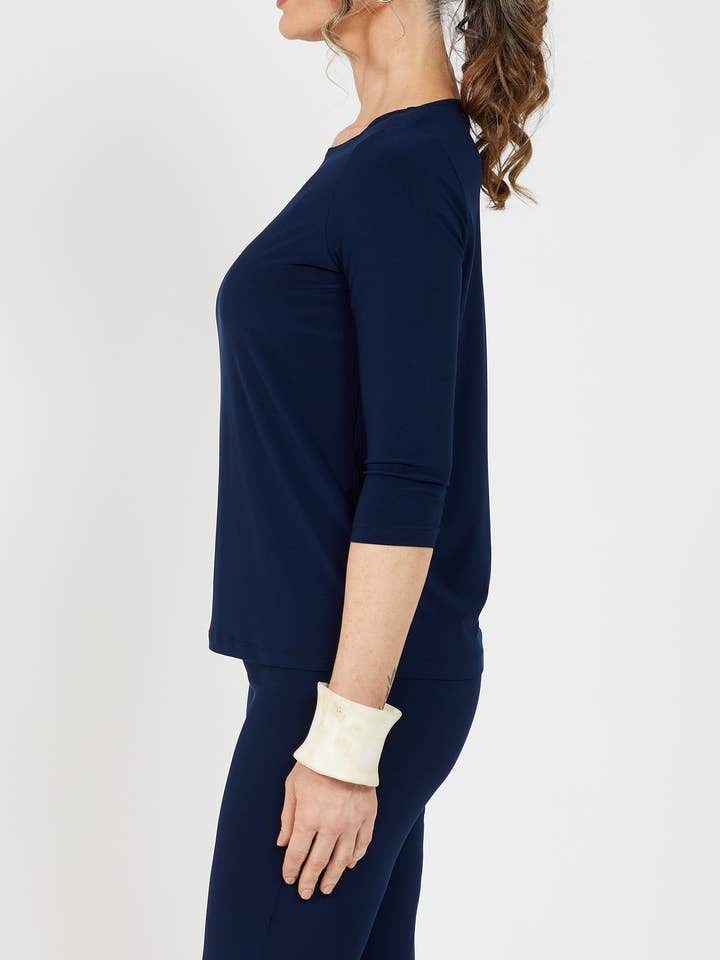 ANDIAMO - Wholesale Knit top – Women's - Voyager ¾ Boat Neck Top12