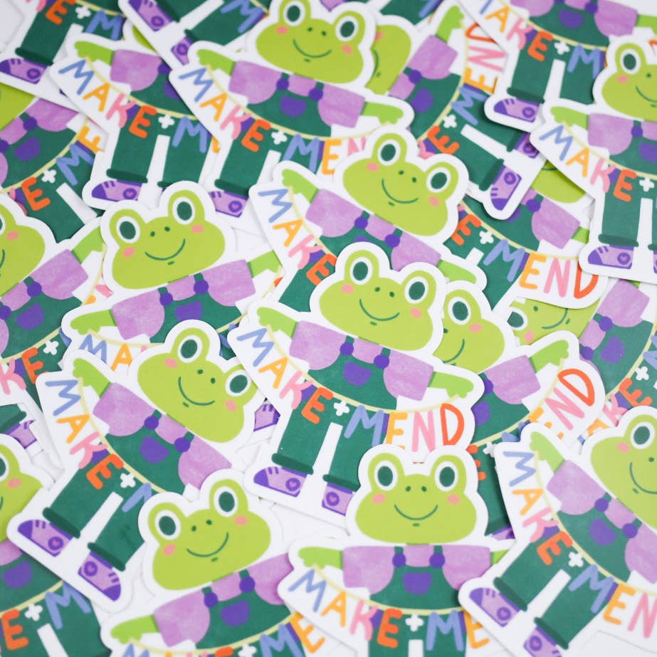 Make & Mend - Wholesale Sticker - Make + Mend Frog Sticker3