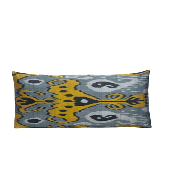 CITRUS LEMON IKAT CUSHION for wholesale by Héritage Genève