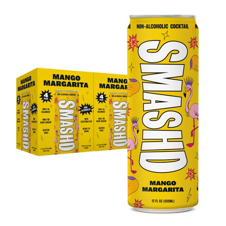 SMASHD Non-Alcoholic cocktails - Wholesale Non-Alcoholic Aperitif/Mocktail - Mango Margarita Non-Alcoholic Mocktails Beverage 12 Pack