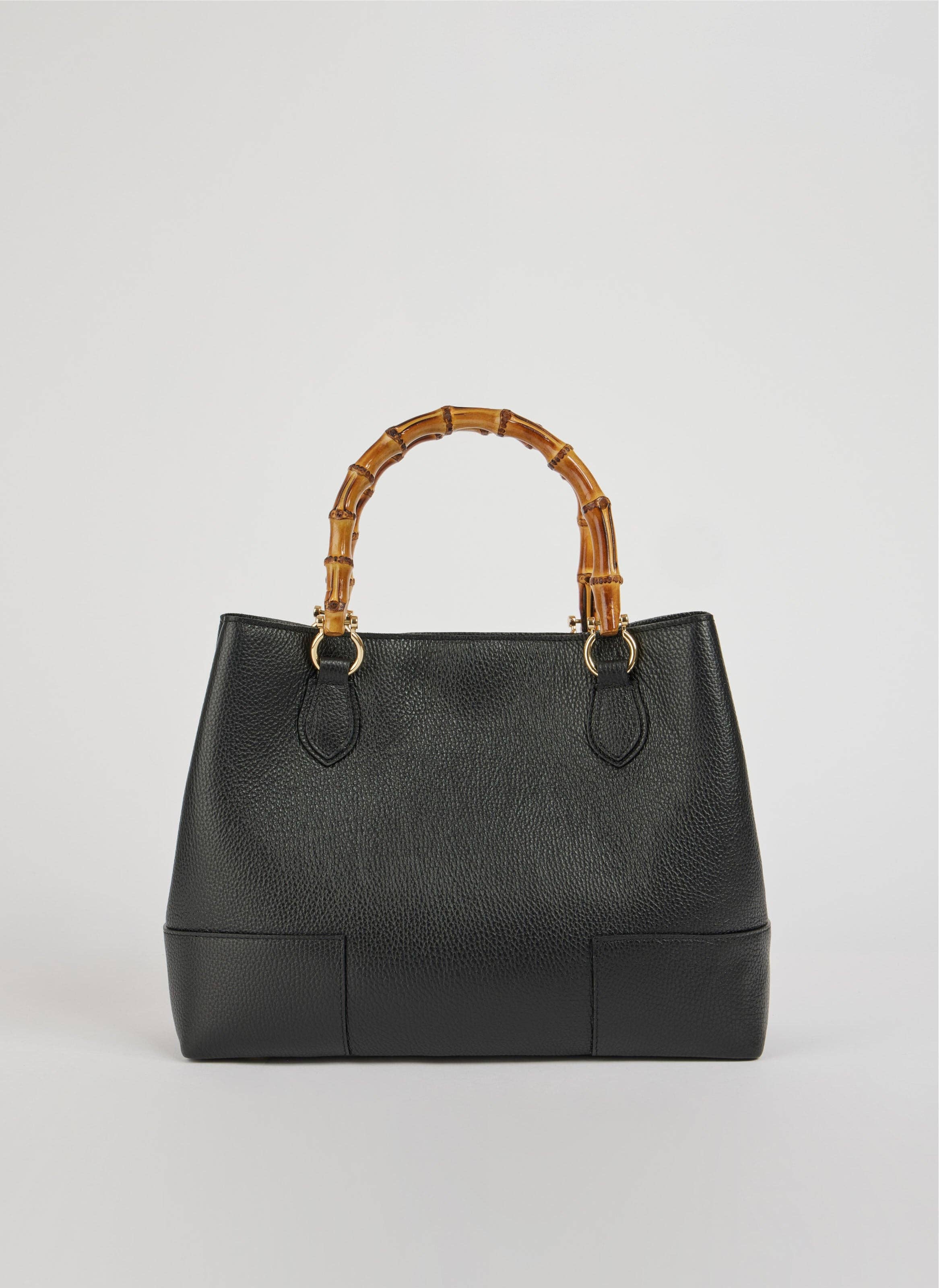 Prestige Milano - Wholesale Tote Bag - Women's - Bamboo Babe Bag in Black Dollar Leather2