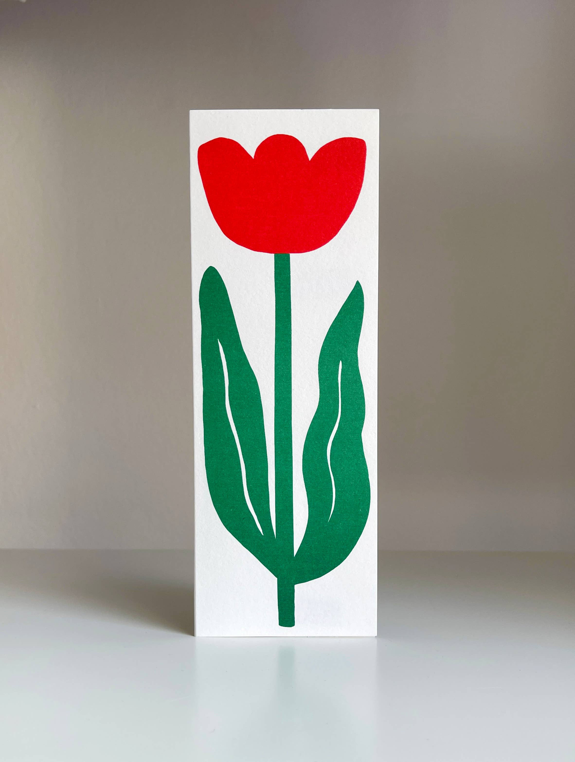 Yes! Paper Goods - Wholesale Everyday Greeting Card - New! Tulip Flower Long Greeting Card - Red or Green Envelope3