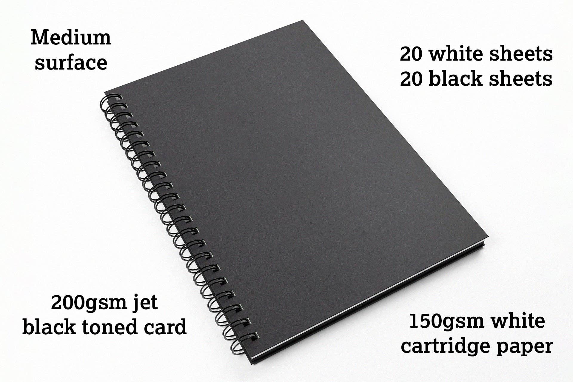 Black Stocky Mixed Media Sketchbook A4 Portrait for wholesale on Faire2