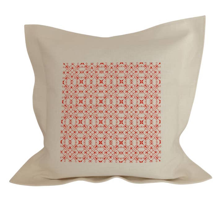 Copricuscino in Lino con Design in Pizzo Portoghese per la vendita all'ingrosso da parte di JANELA D'ALMA