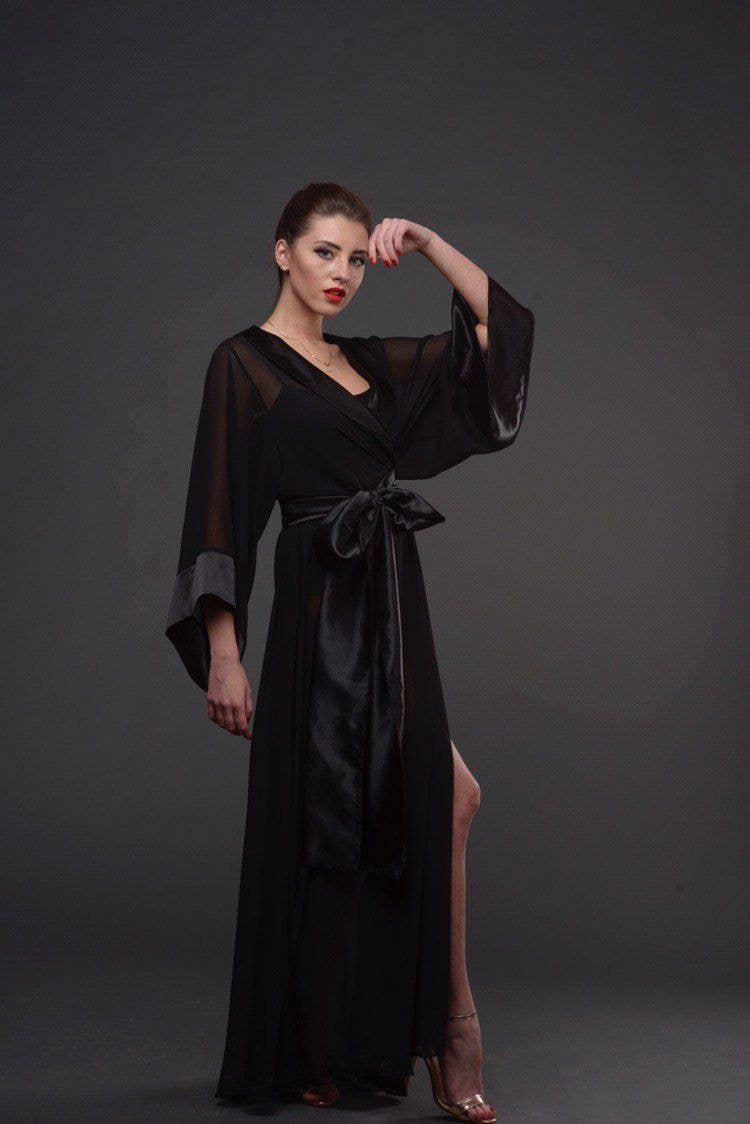 Angie's Showroom - Wholesale Robe - Women's - Chiffon Kimono Long Robe3