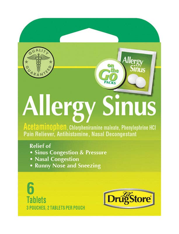 Everyday Supply Co - Wholesale Oral Supplement/Vitamin - Lil Drug Store Allergy Sinus Relief 6ct - Pack of 60