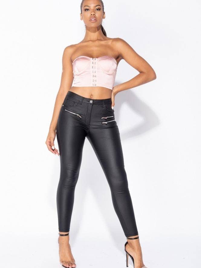 Hose Sadya Zip aus Leder für den Großhandel von Fashions Blvd