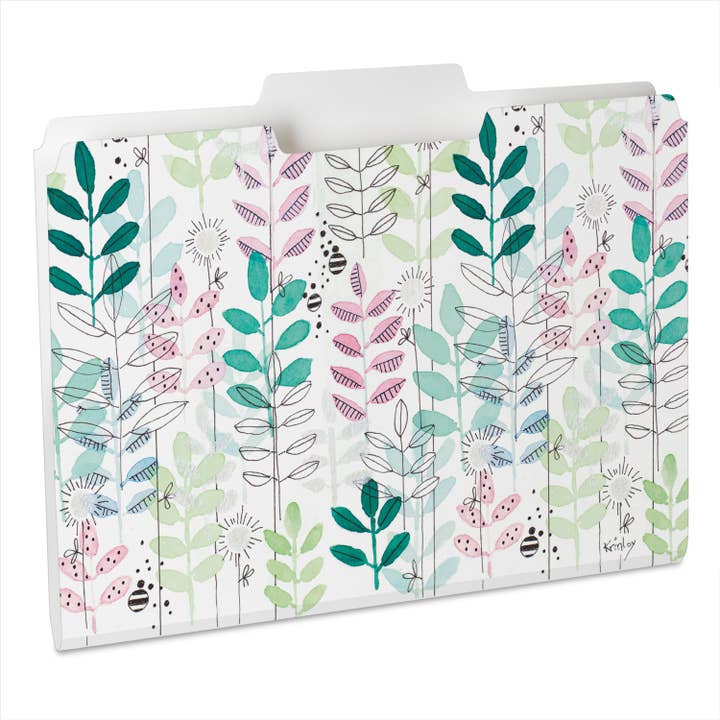 Conimar Promotions - Wholesale Folders - "Botanical Leaves" Single Decorative Reusable File Folders
