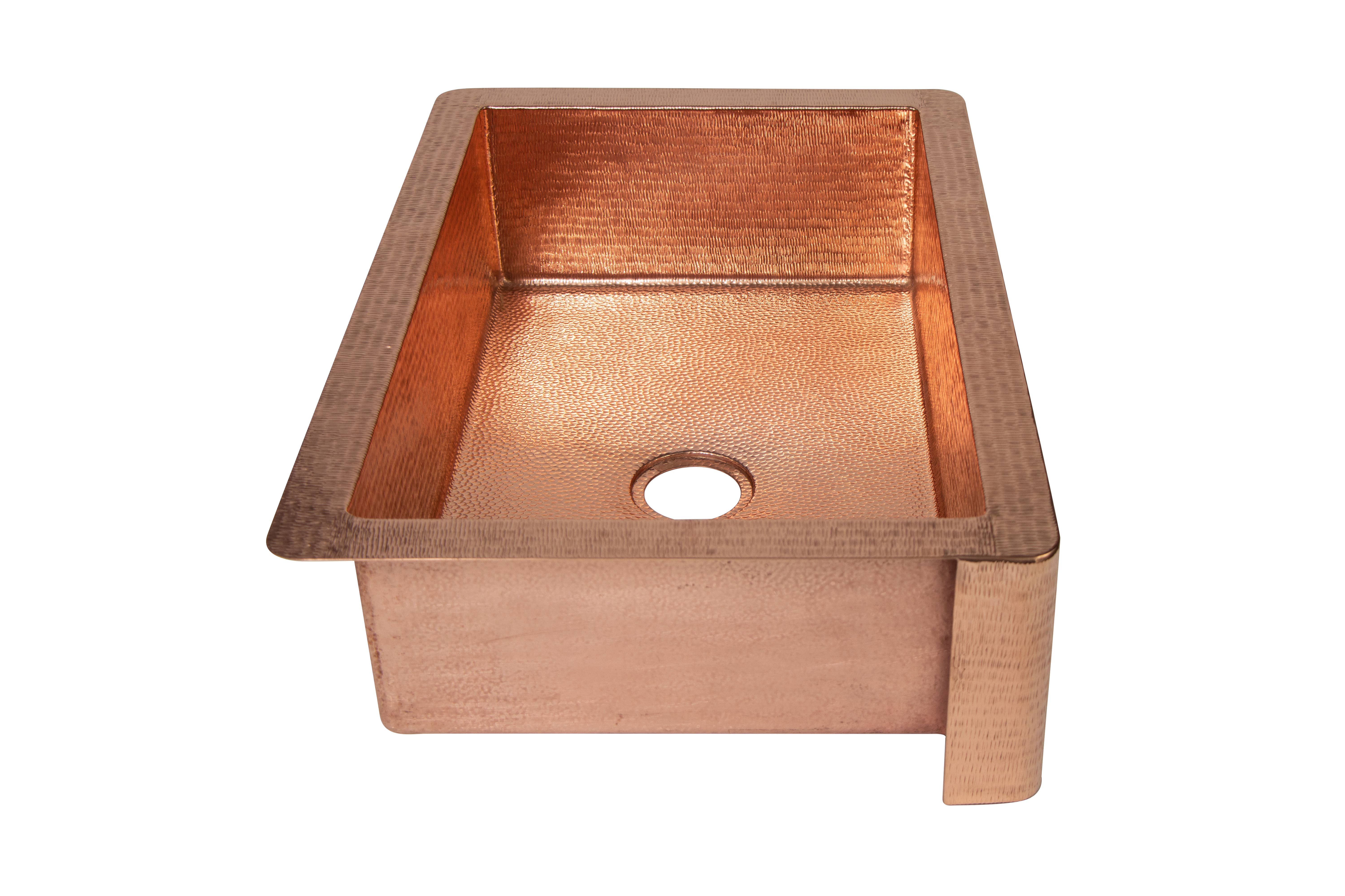 Ambiente Home Décor - Wholesale Kitchen Appliance - 33" Farmhouse One Well Straight Apron Hammered Kitchen Sink2