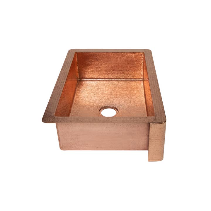 Ambiente Home Décor - Wholesale Kitchen Appliance - 33" Farmhouse One Well Straight Apron Hammered Kitchen Sink2