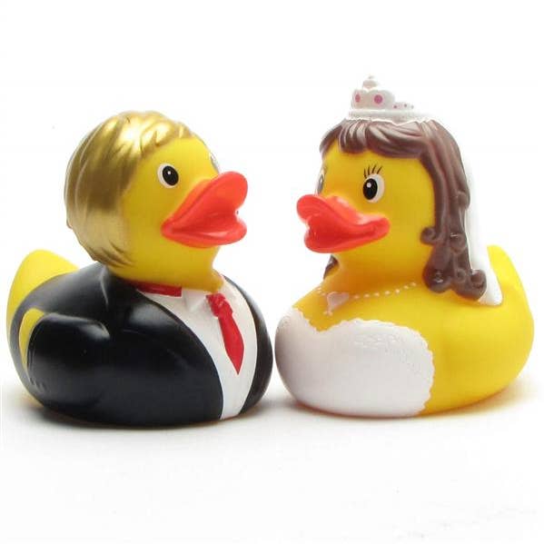 Gummi Duck Brude Par Sæt med 2 Gummi Ænder for engroshandel hos Duckshop