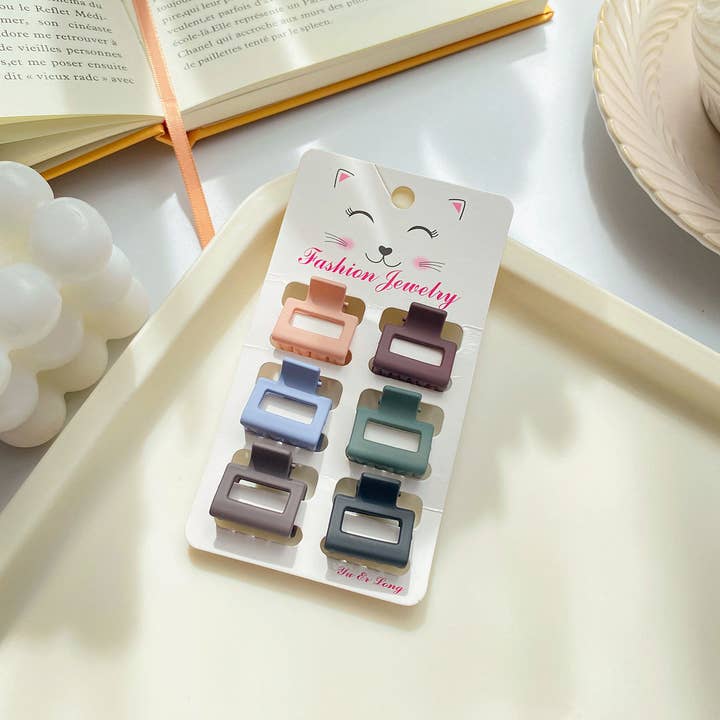 ACCITY - Wholesale Hair Clip - Women's - Set of 6 Small Claw Hair Clips, Simple & Chic_CWAHA03867