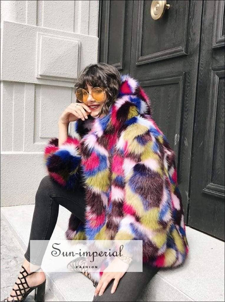 Sun Imperial - Wholesale Fur/Faux Fur Coat - Women's - Sun-imperial - Colorful Faux Fur Coat6