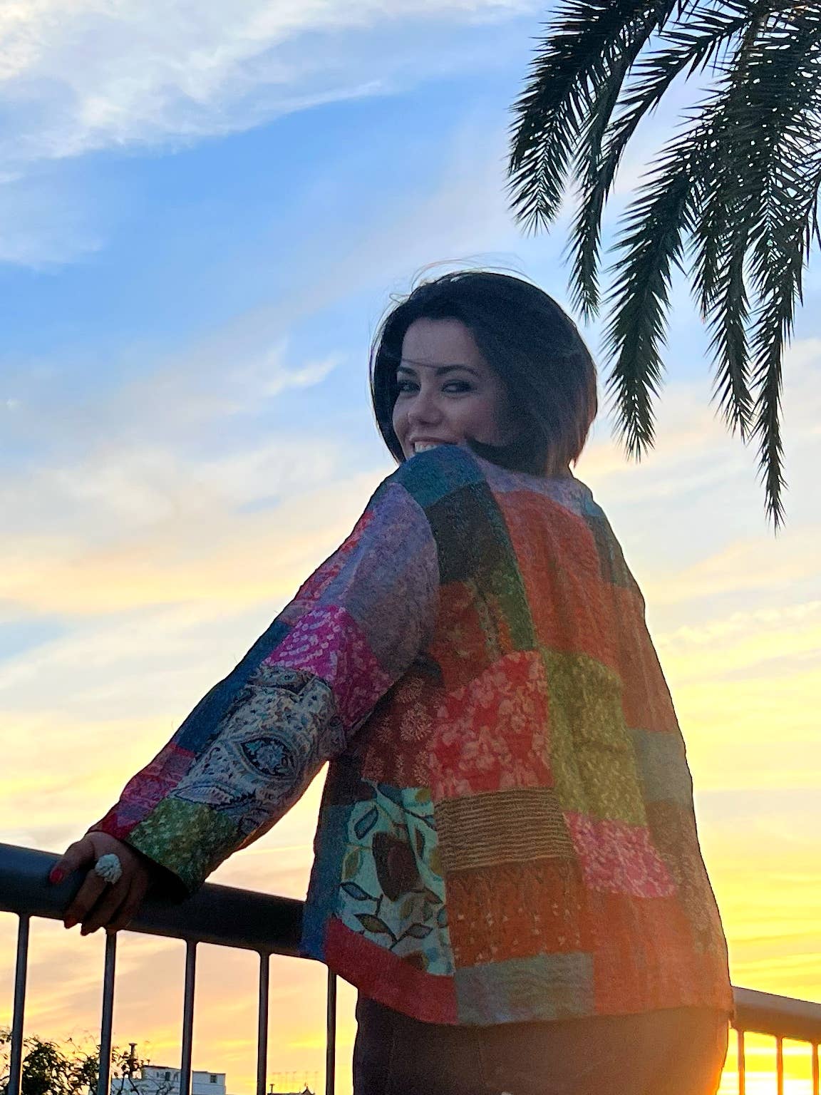 Kinomy - Vente Veste – femme - Veste courte réversible patchwork style kimono1