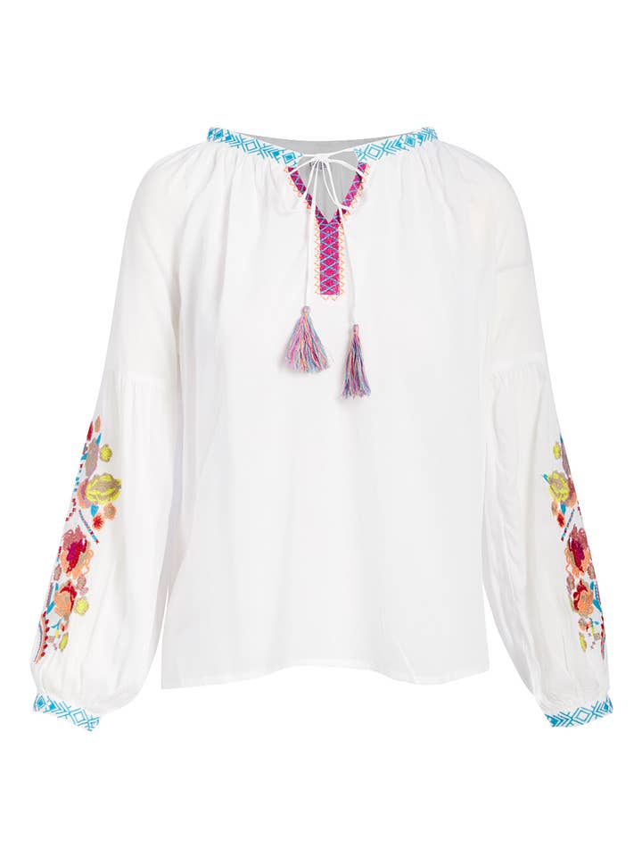 Raj Trading & Imports (USA) Inc. - Wholesale Blouse - Women's - Adriana Floral Needlepoint Embroidered Top4