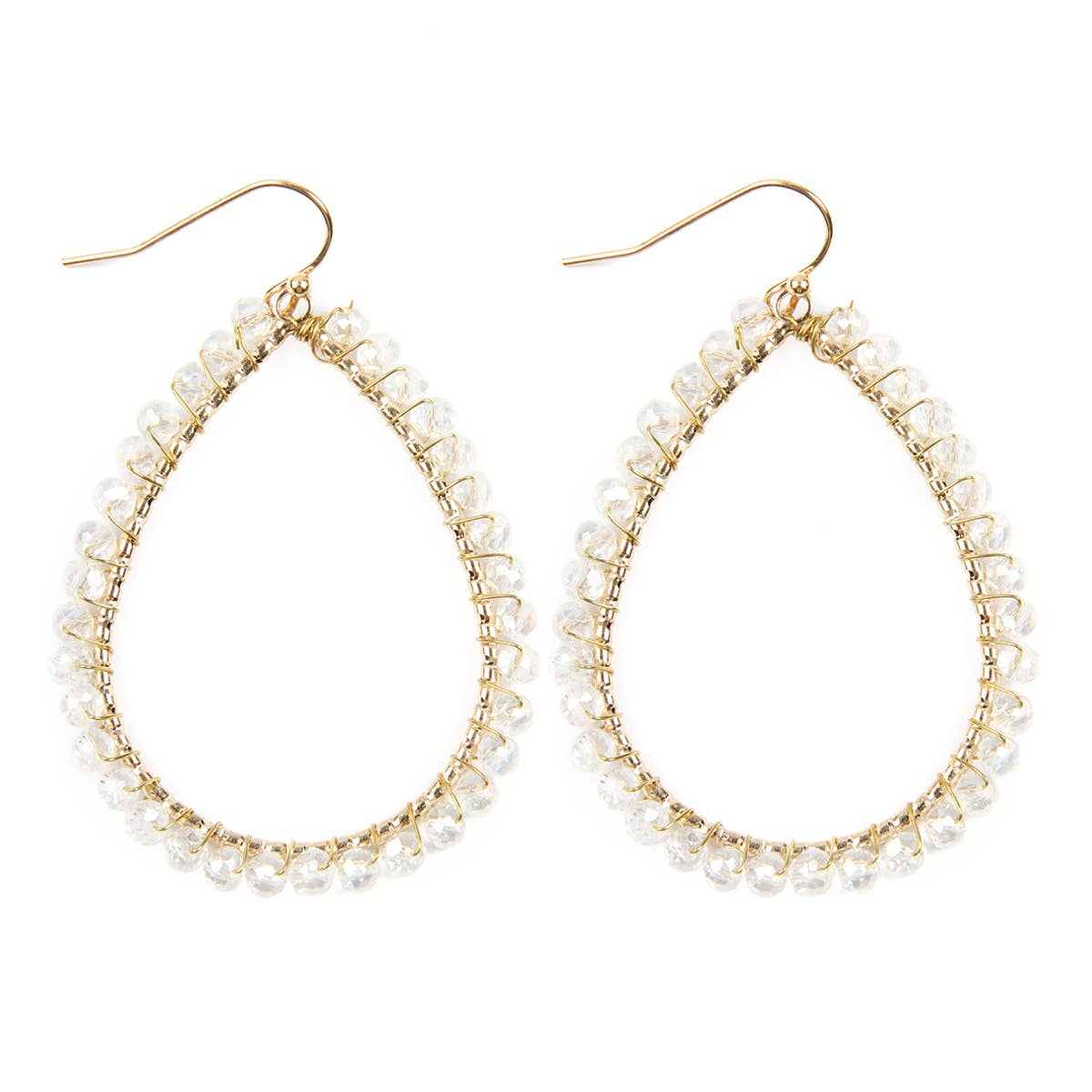 MYS Wholesale Inc - Wholesale Dangle Earrings - Wire Teardrop Glass Beads Hook Earrings0